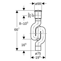 Geberit Schneckengeruchsverschluss, 75mm, PE-HD, Schwarz, 365813161... GEBERIT-365813161 4025416028192 (Abb. 1)
