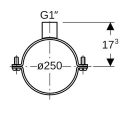 Geberit Rohrschelle mit Gewindemuffe Rohrgewinde 1 d250... GEBERIT-371840001 4025416036401 (Abb. 1)