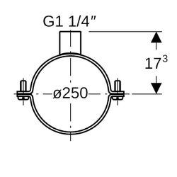 Geberit Rohrschelle mit Gewindemuffe Rohrgewinde 1 1/4 d250... GEBERIT-371841001 4025410523402 (Abb. 1)