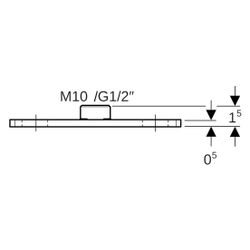 Geberit Grundplatte rechteckig, Zweiloch, mit Gewindemuffe G 1/2" M10, 362851261... GEBERIT-362851261 4025416062059 (Abb. 1)