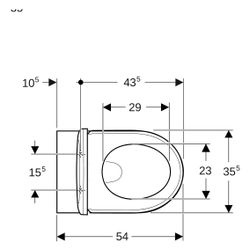 Geberit Renova Set Wand-WC Tiefspüler, mit WC-Sitz Tiefe 54cm, Weiß, 500802001... GEBERIT-500802001 4025410717825 (Abb. 1)