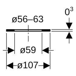 Geberit Flanschdichtung für PE, EPDM, DN 56-60, 107x3mm, 363742001... GEBERIT-363742001 4025416025214 (Abb. 1)