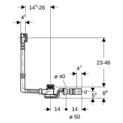 Geberit Badewannenablauf mit PushControl Druckbetätigung mit Fertigbauset Hochglanz ... GEBERIT-150750216 4025410601780 (Abb. 1)