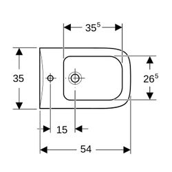 Geberit Renova Plan Wandbidet Tiefe 54cm, Überlauf sichtbar, Weiß... GEBERIT-232150000 4022009305784 (Abb. 1)