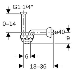 Geberit Siphon Rohrbogengeruchsverschluss für Waschbecken, Bidet Abgang horizontal A... GEBERIT-151108211 4025416111528 (Abb. 1)