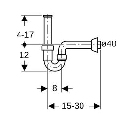 Geberit Siphon Rohrbogengeruchsverschluss für Waschbecken, Bidet, Abgang horizontal ... GEBERIT-151100111 4025416016359 (Abb. 1)