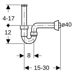 Geberit Siphon Rohrbogengeruchsverschluss für Waschbecken, Bidet, Abgang horizontal ... GEBERIT-151100111 4025416016359 (Abb. 1)