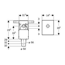 Geberit Set Unterputz-Geruchsverschluss für Waschbecken, Abgang horizontal Außendurc... GEBERIT-151120211 4025416667797 (Abb. 1)