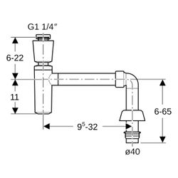 Geberit Tauchrohrgeruchsverschluss für Waschbecken, Ventilrosette, Manschette Abgang... GEBERIT-151028111 4025416706359 (Abb. 1)