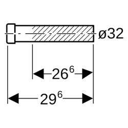 Geberit Verlängerung Außendurchmesser 32mm, Länge 29,6cm, Alpinweiß, Quetschverschra... GEBERIT-152173111 4025416080046 (Abb. 1)