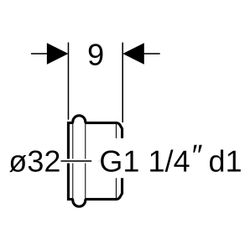 Geberit Löthülse mit O-Ring, 32mm, G 1 1/4, 159622001... GEBERIT-159622001 4025416024385 (Abb. 1)