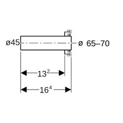 Geberit Anschlussstutzen mit Manschette Außendurchmesser 45mm, Schwarz... GEBERIT-152486161 4025416018933 (Abb. 1)