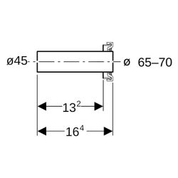 Geberit Anschlussstutzen mit Manschette Außendurchmesser 45mm, Schwarz... GEBERIT-152486161 4025416018933 (Abb. 1)