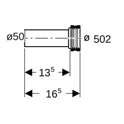 Geberit Anschlussstutzen mit Manschette, Deckkappen Außendurchmesser 50mm, Mattverch... GEBERIT-152608461 4025416019121 (Abb. 1)