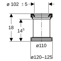 Geberit Anschlussstutzen mit Manschette, Lippendichtungen Außendurchmesser 110mm... GEBERIT-152400161 4025416018582 (Abb. 1)