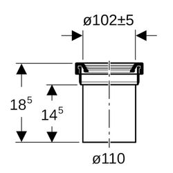 Geberit Anschlussstutzen mit Manschette Außendurchmesser 110mm, Schwarz... GEBERIT-152435161 4025416018834 (Abb. 1)