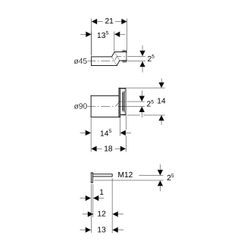 Geberit Anschlussset für Wand-WC, mit Befestigungsmaterial, etagiert Außendurchmesse... GEBERIT-405116001 4025416040019 (Abb. 1)