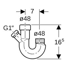 Geberit Doppelkammergeruchsverschluss für Geräteanschluss, d 48mm, G 1", Alpinweiß... GEBERIT-252053111 4025416052791 (Abb. 1)