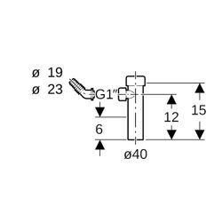 Geberit Anschlussstutzen, Winkelschlauchtülle Außendurchmesser 40mm, Quetschverschra... GEBERIT-152274111 4025416018438 (Abb. 1)