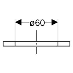 Geberit Flachdichtung, EPDM, 60mm Innendurchmesser, 85mm Außendurchmesser, 893125001... GEBERIT-893125001 4025416051039 (Abb. 1)