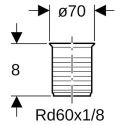 Geberit Ablaufventil, Rg 60x1/8", 7cm, Kunststoff, Kieselgrau, 352328081... GEBERIT-352328081 4025416057697 (Abb. 1)