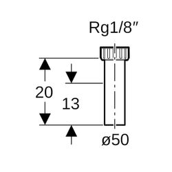 Geberit Anschlussstutzen mit Überwurfmutter, d 50mm, Rg 1/8", Schwarz... GEBERIT-152162161 4025416017813 (Abb. 1)
