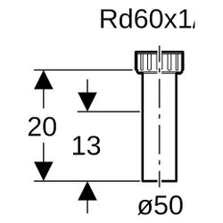 Geberit Anschlussstutzen, 50mm, 60x1/8, 152162161... GEBERIT-152162161 4025416017813 (Abb. 1)