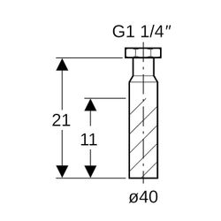 Geberit Anschlussstutzen mit Überwurfmutter Außendurchmesser 40mm, DN 50... GEBERIT-152107161 4025416017295 (Abb. 1)