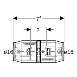 Geberit PushFit Kupplung Außendurchmesser 16mm... GEBERIT-650500001 4025416714316 (Abb. 1)