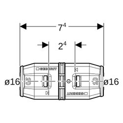 Geberit PushFit Kupplung Außendurchmesser 16mm... GEBERIT-650500001 4025416714316 (Abb. 1)
