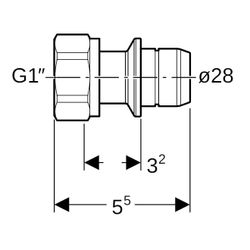 Geberit Übergang auf Verteiler mit Steckanschluss, Überwurfmutter... GEBERIT-653472001 4025416760917 (Abb. 1)