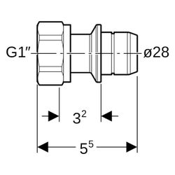 Geberit Übergang auf Verteiler mit Steckanschluss, Überwurfmutter... GEBERIT-653472001 4025416760917 (Abb. 1)