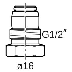 Geberit Anschlussverschraubung mit Außengewinde, Danfoss CW617N, D 16mm, G 1/2", ver... GEBERIT-650513221 4025416711254 (Abb. 1)