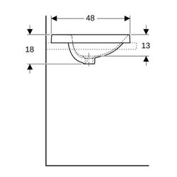 Geberit VariForm Einbauwaschtisch, rund mit Hahnlochbank, Durchmesser 48cm, ohne Übe... GEBERIT-500707002 4025416302087 (Abb. 1)
