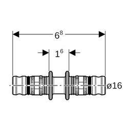 Geberit Mepla Kupplung PVDF, d 16mm, 621505005... GEBERIT-621505005 4025416678885 (Abb. 1)