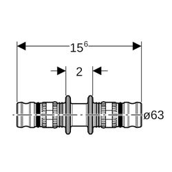 Geberit Mepla Kupplung PVDF, d 63mm, 627505005... GEBERIT-627505005 4025416680680 (Abb. 1)