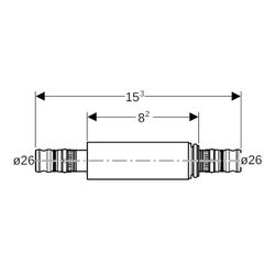 Geberit Mepla Langkupplung, d 26mm, Rotguss bleifrei... GEBERIT-603575005 4025416679400 (Abb. 1)