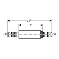 Geberit Mepla Langkupplung, d 32mm, Rotguss bleifrei... GEBERIT-604575005 4025416679592 (Abb. 1)