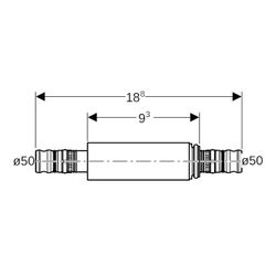 Geberit Mepla Langkupplung, d 50mm, Rotguss bleifrei... GEBERIT-606575005 4025416680345 (Abb. 1)