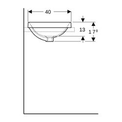 Geberit VariForm Einbauwaschtisch, elliptisch, Breite 60cm, Tiefe 40cm, ohne Hahnloc... GEBERIT-500731012 4025416560487 (Abb. 1)