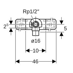 Geberit Mepla Anschlusswinkel 90 Grad vormontiert, einfach, d 16mm, Rp 1/2″, L1 5,2c... GEBERIT-601785005 4025416700166 (Abb. 1)