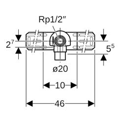 Geberit Mepla Anschlusswinkel 90 Grad vormontiert, einfach, d 20mm, Rp 1/2″, L1 5,2c... GEBERIT-602785005 4025416699736 (Abb. 1)