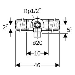 Geberit Mepla Anschlusswinkel 90 Grad vormontiert, einfach, D 20mm, Rp 1/2", L1 5,2c... GEBERIT-602785005 4025416699736 (Abb. 1)