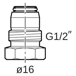 Geberit Mepla Anschlussverschraubung mit Aussengewinde d16-G 1/2" Danfoss... GEBERIT-641513001 4025416128267 (Abb. 1)