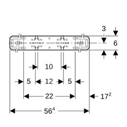 Geberit Montageplatte abgesetzt, zweifach, Anschlussdistanz 10 cm oder 12 cm 1,0215,... GEBERIT-601731001 4025416041795 (Abb. 1)