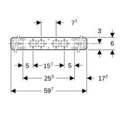 Geberit Montageplatte abgesetzt, zweifach, Anschlussdistanz 7,3 cm oder 15,3 cm 1,02... GEBERIT-601732001 4025416041801 (Abb. 1)