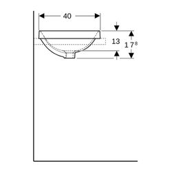 Geberit VariForm Einbauwaschtisch, rechteckig Breite 55cm, Tiefe 40cm, ohne Hahnloch... GEBERIT-500739002 4025416302544 (Abb. 1)