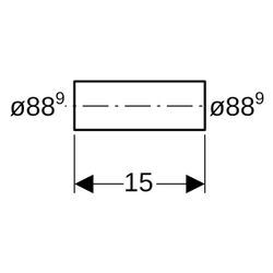 Geberit Mapress Edelstahl Rohrnippel, DN 80, 88,9mm, 150mm, CrNiMo-Stahl 1.4401, Edelsta... GEBERIT-32058 4024723320586 (Abb. 1)
