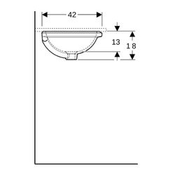 Geberit VariForm Unterbauwaschtisch rund Tiefe 42cm, ohne Hahnloch, Überlauf sichtba... GEBERIT-500745012 4025416704461 (Abb. 1)