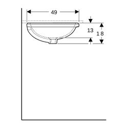 Geberit VariForm Unterbauwaschtisch elliptisch Tiefe 49cm, ohne Hahnloch, ohne Überl... GEBERIT-500759012 4025416678014 (Abb. 1)